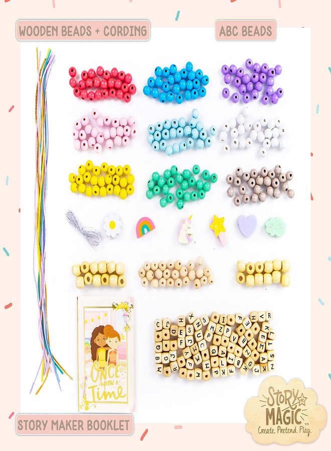Story Magic Wooden ABC Beads by Horizon Group USA, Premium Wood Jewelry Making Kit, Makes 10+ Pieces of Jewelry, Over 350 Wooden Beads & Charms - Image 2